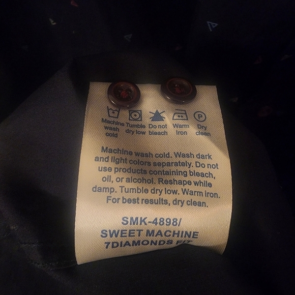 NWT 7 Diamonds Vtg Blue Sweet Machine Geometric Button-Up Dress Shirt Mens XXL - Picture 6 of 8